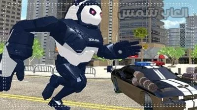 لعبة سيارات الشرطة سيارة روبوت الباندا